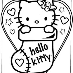 The Highest Standard Hello Kitty Coloring Pages Christmas Sheets Stocking Cute Pictures
