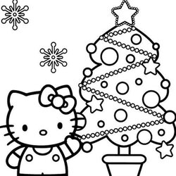 Superior Hello Kitty Christmas Coloring Pages At Free Printable Print Color