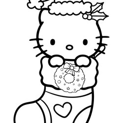 Exceptional Hello Kitty Coloring Pages Christmas Stocking
