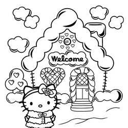 Hello Kitty Coloring Pages Christmas Holidays