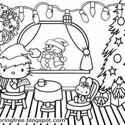 Free Coloring Pages Printable Pictures To Color Kids Drawing Ideas Girls Pretty Hello Kitty Christmas Cute