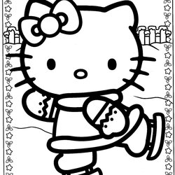 Worthy Hello Kitty Christmas Coloring Pages Forever Winter Kids Printable Halloween Color Colouring Ice