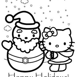Interactive Magazine Hello Kitty Christmas Coloring Sheets Pages Holiday Noel Friends Whether Call Some So