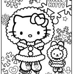 Outstanding Hello Kitty Coloring Pages Christmas