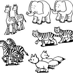 Animals Coloring Pages Realistic Animal Color Kids Printable Ark Para Noah Extinction Children Simple
