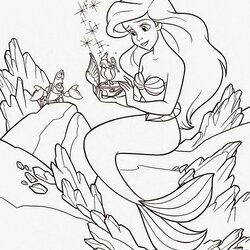 Sterling Coloring Pages Ariel The Little Mermaid Free Printable Friends