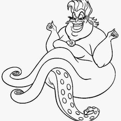 Coloring Pages Ariel The Little Mermaid Free Printable Ursula Color Print Kids
