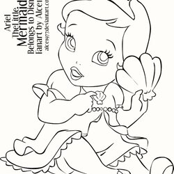 Fantastic Baby Ariel The Little Mermaid Coloring Pages Printable Disney