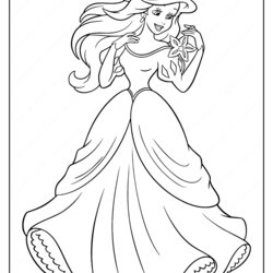Eminent Printable Princess Ariel Coloring Pages For Girls Flounder