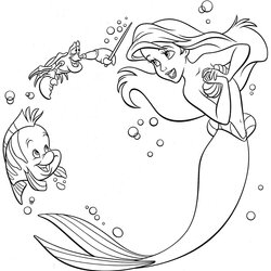 Super Coloring Pages Disney Ariel At Free Download Mermaid Book Little