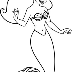 Very Good Ariel Coloring Pages Pretty Princess
