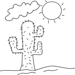 Excellent Desert Coloring Pages Best For Kids Printable Cactus Summer Outline Drawing Animals Crafts Animal