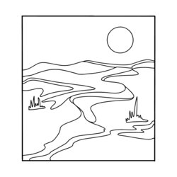 Magnificent Desert Landscapes Coloring Pages For Adults Online And Printable Page