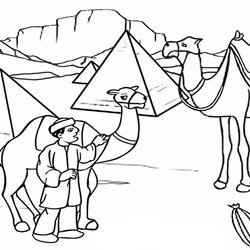 The Highest Quality Desert Coloring Pages Best For Kids Egypt Drawing Camel Egyptian Printable Caravan