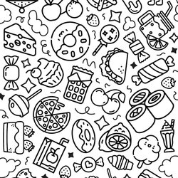 Out Of This World Printable Junk Food Kids Coloring Page