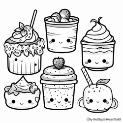 Spiffing Food Coloring Pages Dessert