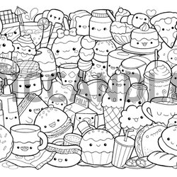 Fantastic Foods Doodle Coloring Page Printable Cute
