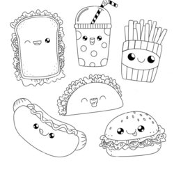Excellent Fast Food Coloring Page Free Printable Pages