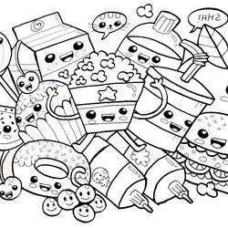 Superlative Printable Cute Food Coloring Pages