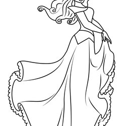 Marvelous Lovely Princess Aurora Coloring Page For Kids Free Sleeping Beauty