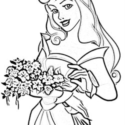Supreme Learning For Kids Coloring Princess Aurora Free Pages Disney Flower Colouring