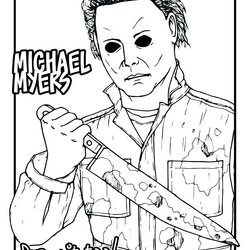 Preeminent Jason Coloring Pages At Free Printable Myers Michael Halloween Drawing Mask Color Draw Scary Book