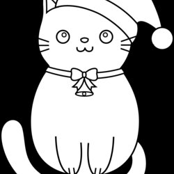 Marvelous Kitten Coloring Pages Best For Kids Cat Printable Christmas Line Kitty Clip Drawing Cats Print