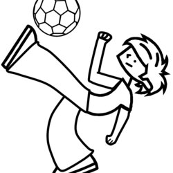 Free Printable Sports Coloring Pages For Kids Soccer Ball Boys Kicking Boy Kick Print Sheets Color Library