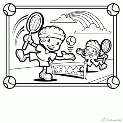Coloring Pages Of Kids Playing Sports Home Tennis Printable Children Sandbox Book Print Popular Template