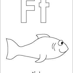 Out Of This World Free Printable Letter Coloring Pages Download Fish Preschool Worksheets Alphabet Kids