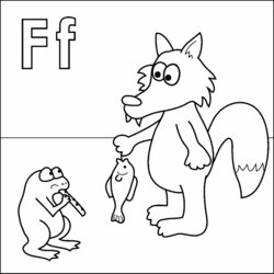 Exceptional Letter Coloring Page Pages Alphabet Frog Fox Fish Flute Preschool