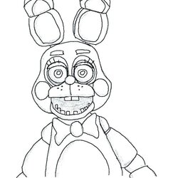 Outstanding Bonnie Coloring Pages At Free Printable Toy Freddy Nights Five Para Mangle Bunny Drawing Color