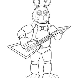 Out Of This World Bonnie The Rabbit Coloring Page For Kids Free Five Nights At