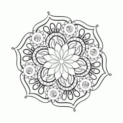 Adult Coloring Pages Paisley Home Mandala Adults Printable Flower Print Vector Stylized Elegant Stock