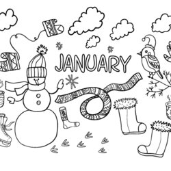 Peerless Printable January Coloring Page Free Download At Pages Winter Sheets Colouring Color Activities