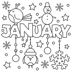Splendid Coloring Pages For January Month At Free Printable Year Kids Welcome Fun Color Winter Print Adults