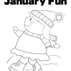 Spiffing Winter January Coloring Pages Home Printable Print Popular Template