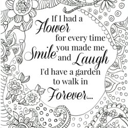 Out Of This World Quote Coloring Pages For Adults And Teens Best Flower Printable Quotes Inspirational Smile