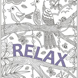 Set Of Coloring Pages For Kids And Adults Relax Stay