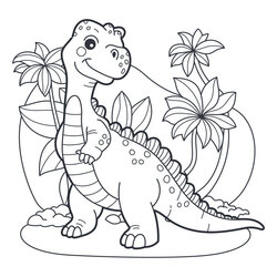 Eminent Dinosaur Coloring Page By On Token