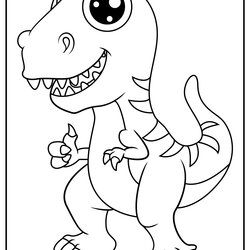 High Quality Cute Dinosaur Coloring Pages