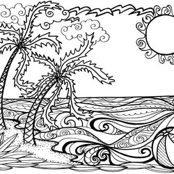 Excellent August Coloring Pages Best For Kids Beach Summer Fun Sheets Scene Printable Print Beautiful Color