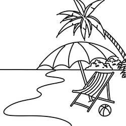 Summer Beach Scene Coloring Page Printable Pages