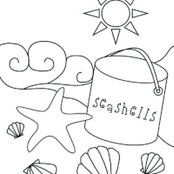 Marvelous Free Printable Beach Coloring Pages Summer Themed Kids Sea Preschool Theme Scene Shells Sheets