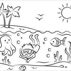 Terrific Summer Beach Coloring Pages At Free Download Scene