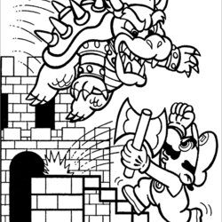 Coloring Page Online Library Mario Super Brothers Pages Printable Print Creativity Develop Child Fun Help