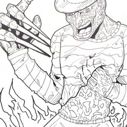 Peerless Jason Coloring Pages At Free Printable Freddy Drawing Halloween Colouring Color Vs Adult Horror Hand