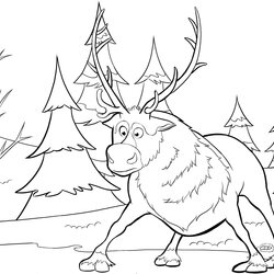 Free Printable Frozen Coloring Pages For Kids Best Sven Page