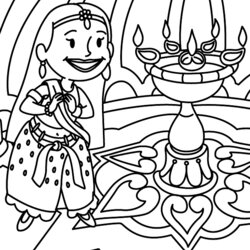 Diwali Coloring Pages September Colouring Kids Print Lamps Lamp Related Festival Cards Crayola Card Sheet