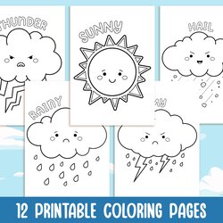 Super Printable Weather Elements Coloring Pages For Kids With Names